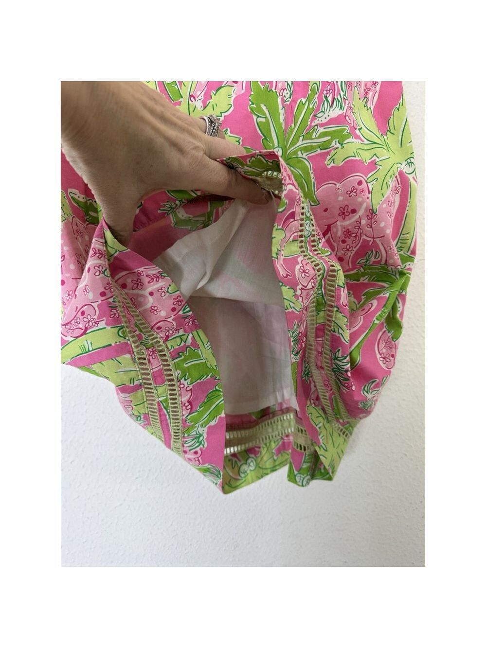 Vintage Lilly Pulitzer Taboo Elephant Palm Print Sundress Girl’s 14 Preppy Party - Picture 6 of 9